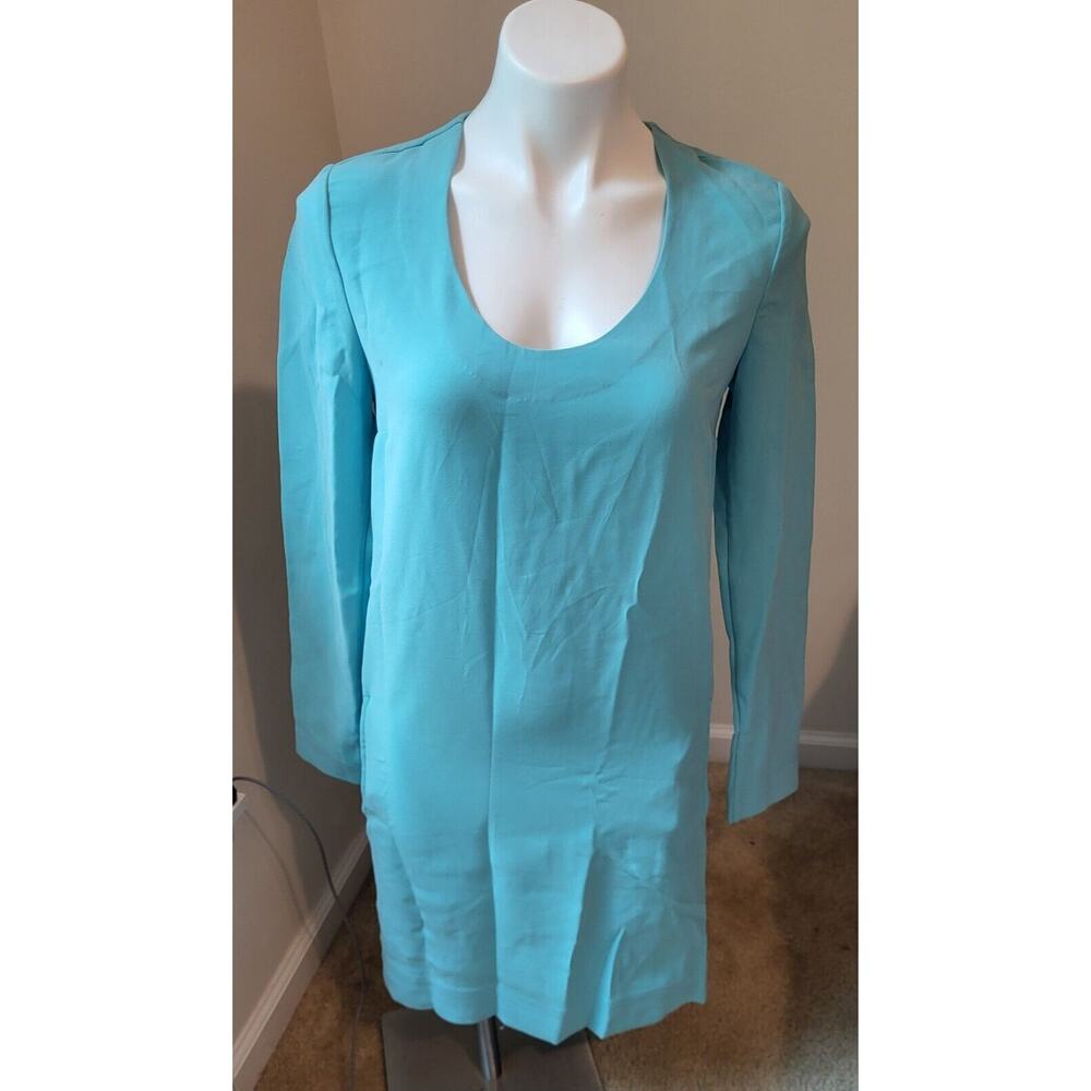 DIANE VON FURSTENBERG Mini 3/4 Sleeve Dress Turquoise Teal (Size 2)